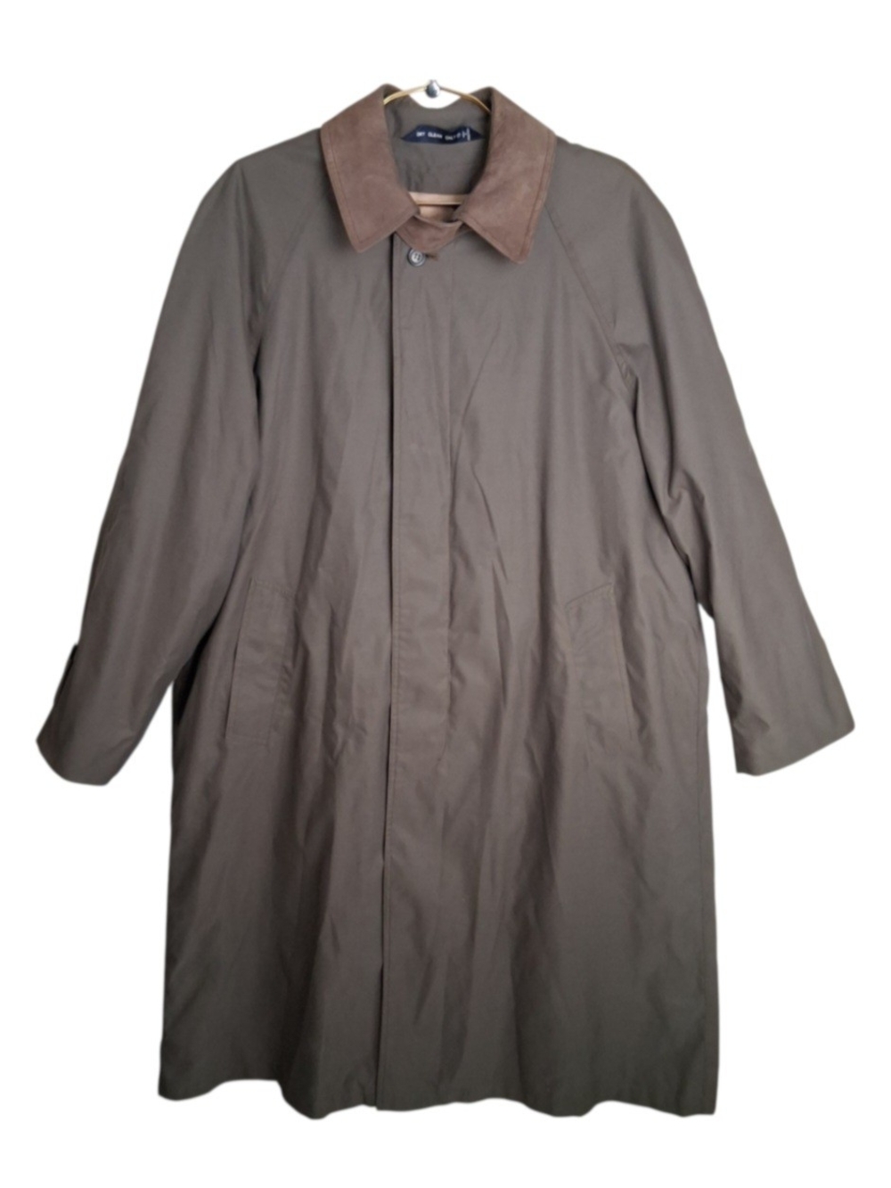 Chaps Ralph Lauren Mens 38S Trench Coat Brown Mac Jacket Removable Liner Vintage